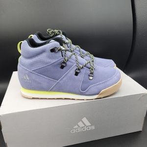 Adidas Snowpitch Girls Size 5 Shoes Terrex Climawarm Sneakers Canvas Purple New